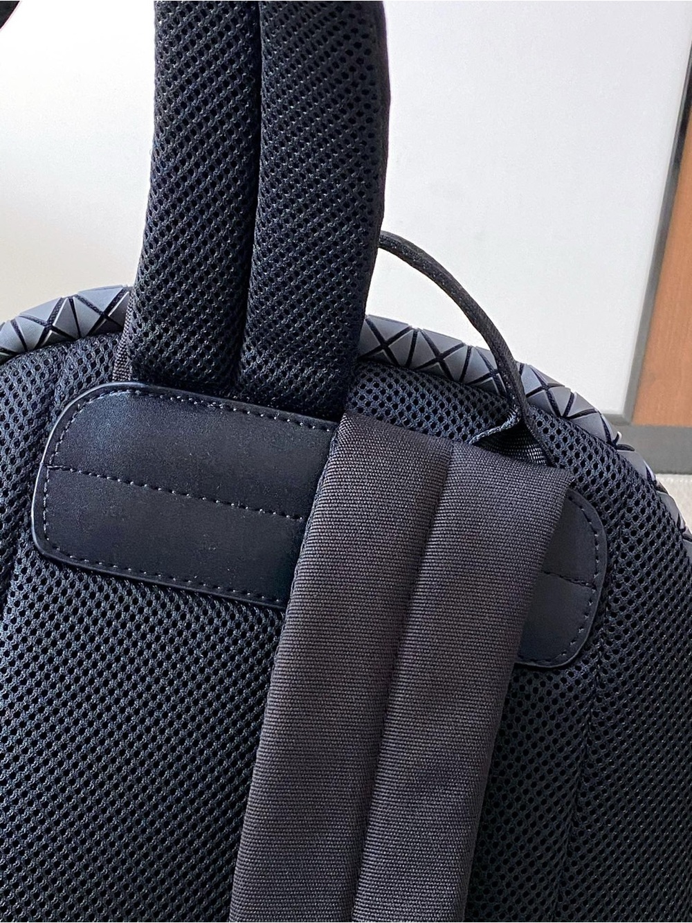 Issey Miyake Reflective Triangular-Panel Gray Backpack - Picture 9 of 9